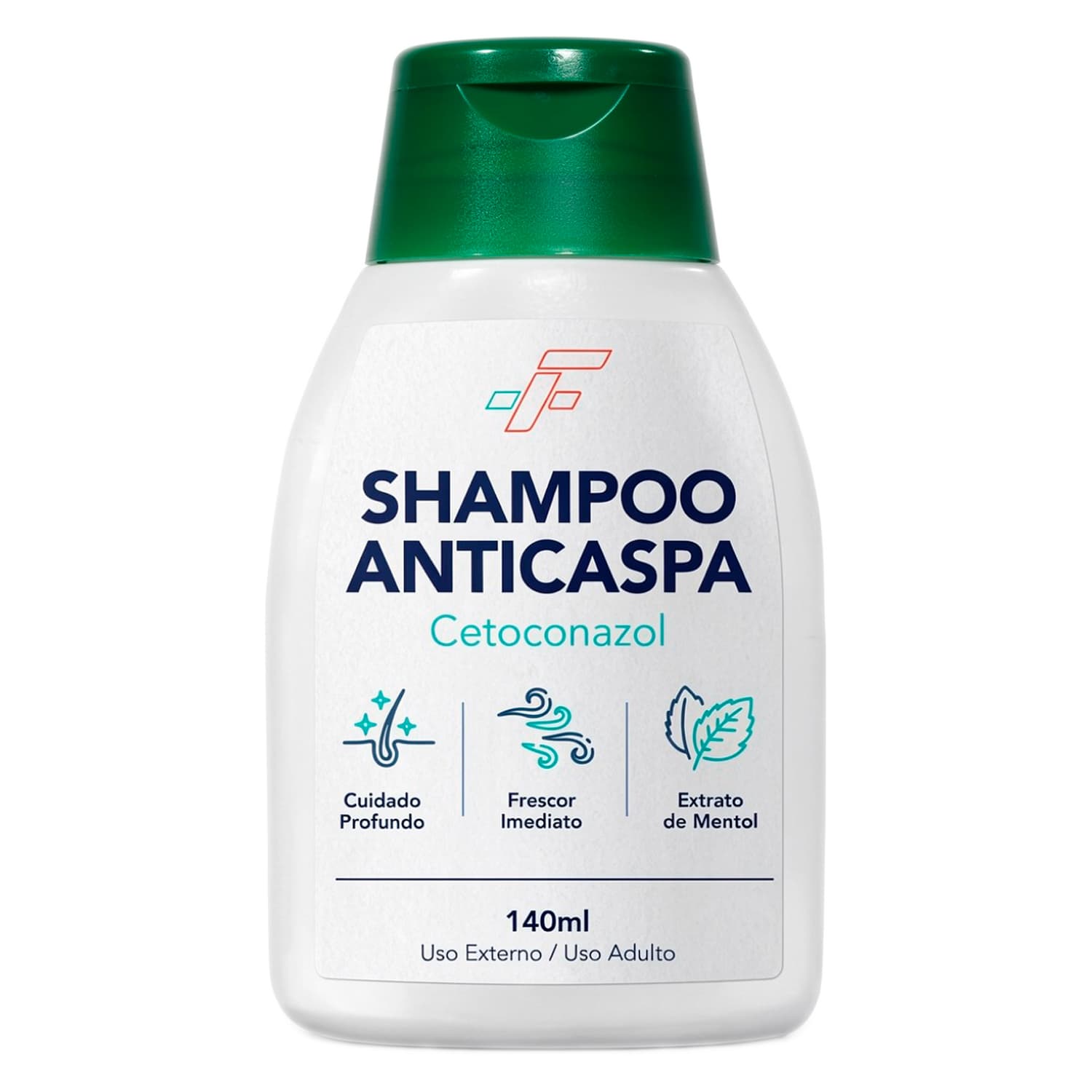 Frasco de shampoo manipulado da FastLife sobre fundo branco